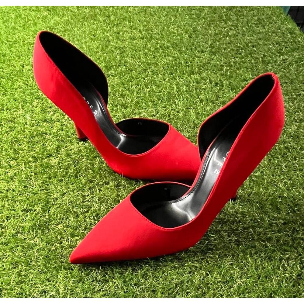 Calliope Womens 9 Red Pointed Toe High Heel Pumps Size 39